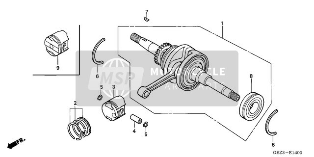 Honda NPS50 2003 Crankshaft for a 2003 Honda NPS50